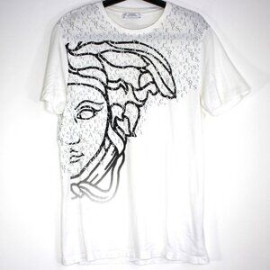 Versace Collection Mens Medium Big Face Logo Spell Out T-Shirt H961